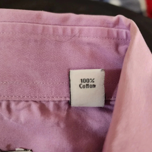 Calvin Klein Dress Shirt Men's XL 17.5 34/35 Long Sleeve Button Down Pink - Picture 7 of 8